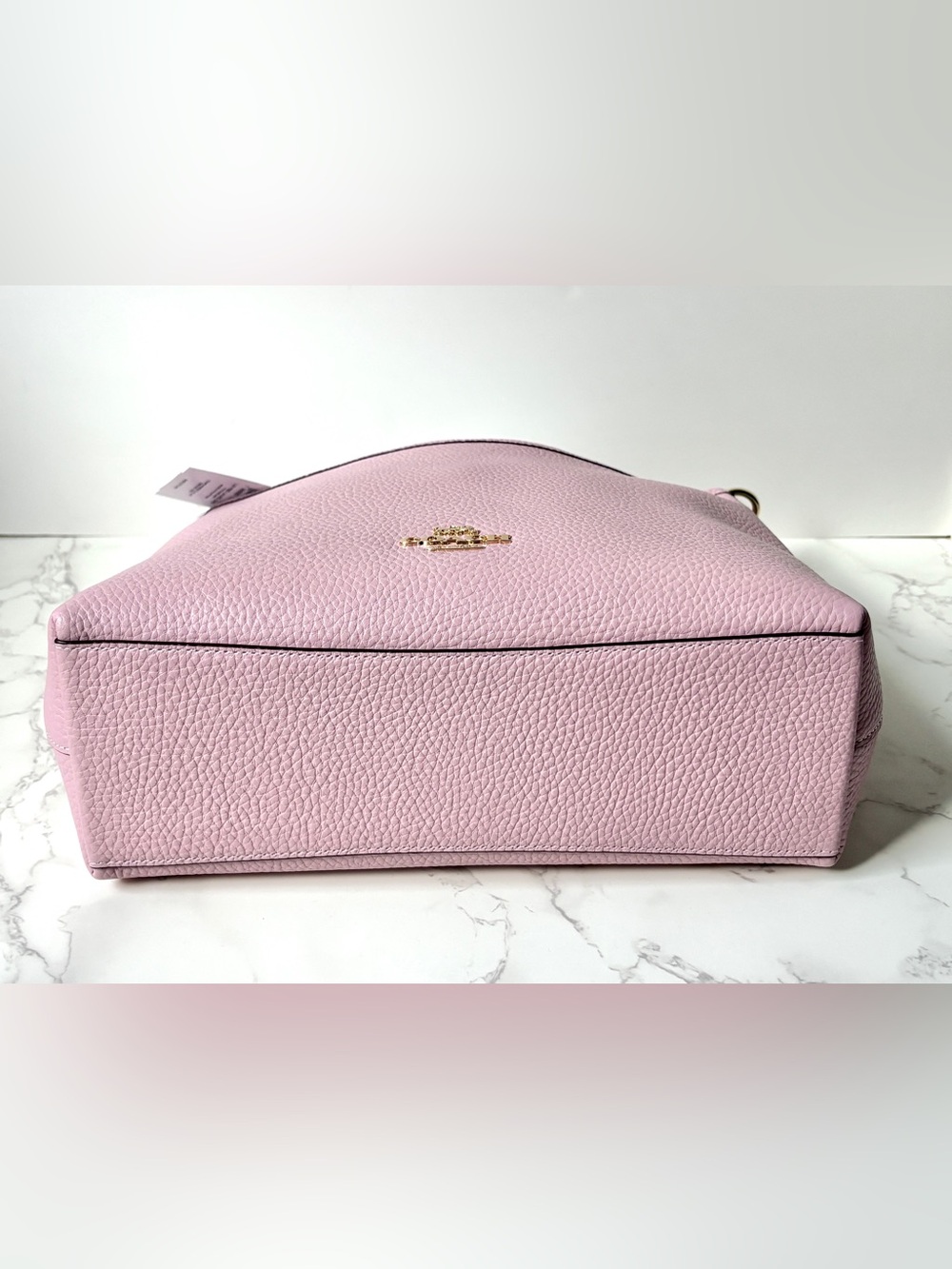 New Coach Laurel Shoulder Bag Carnation Pink Pebbled Leather - Picture 9 of 14